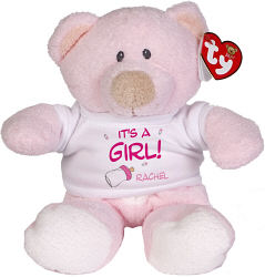 It's A Girl Personalized ©Ty Inc. "Baby Pink" Teddy Bear